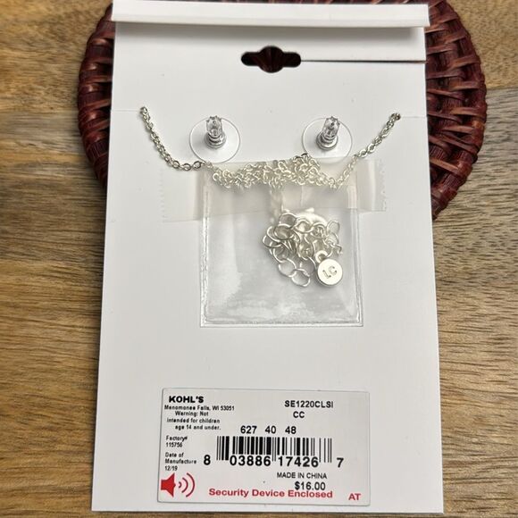 Lauren Conrad Sister Silver Tone Necklace & Earring Set New With Tag - Picture 4 of 4